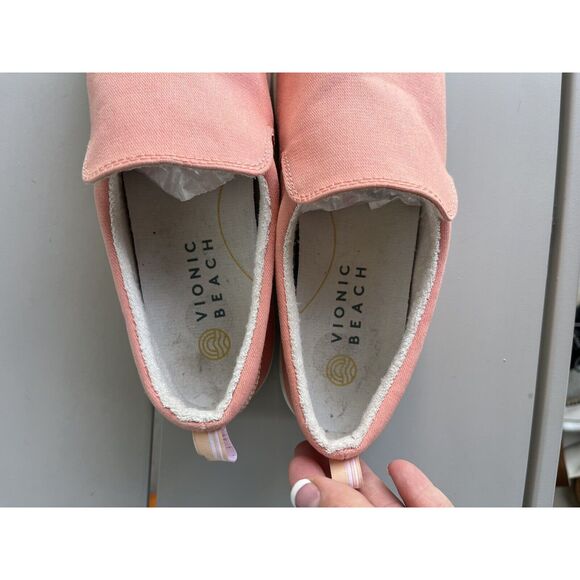 Vionic Beach Marshall Women’s Slip On Sneaker - Size 8.5 - Orange Coral - Picture 5 of 8